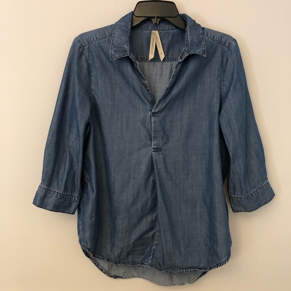 Liverpool Jeans Company Tops - Liverpool chambray denim 3 quarter sleeve shirt S